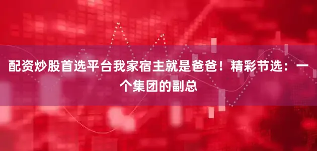 配资炒股首选平台我家宿主就是爸爸!精彩节选:一个集团的副总